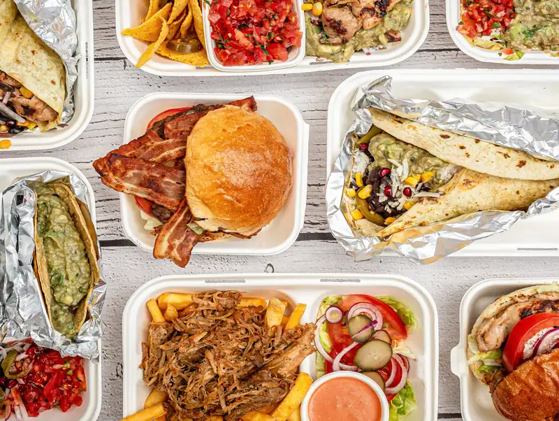 Burrito, tacos, burgery i nachos